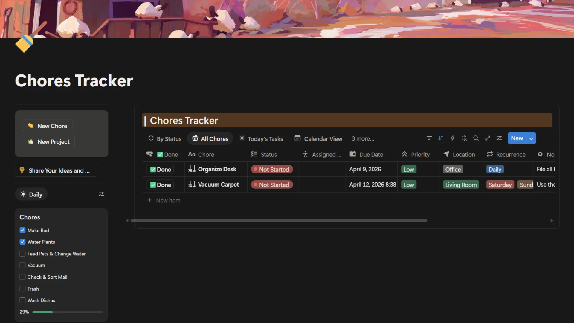 Chore tracker